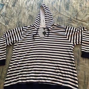 Torrid navy & wite striped hoodie